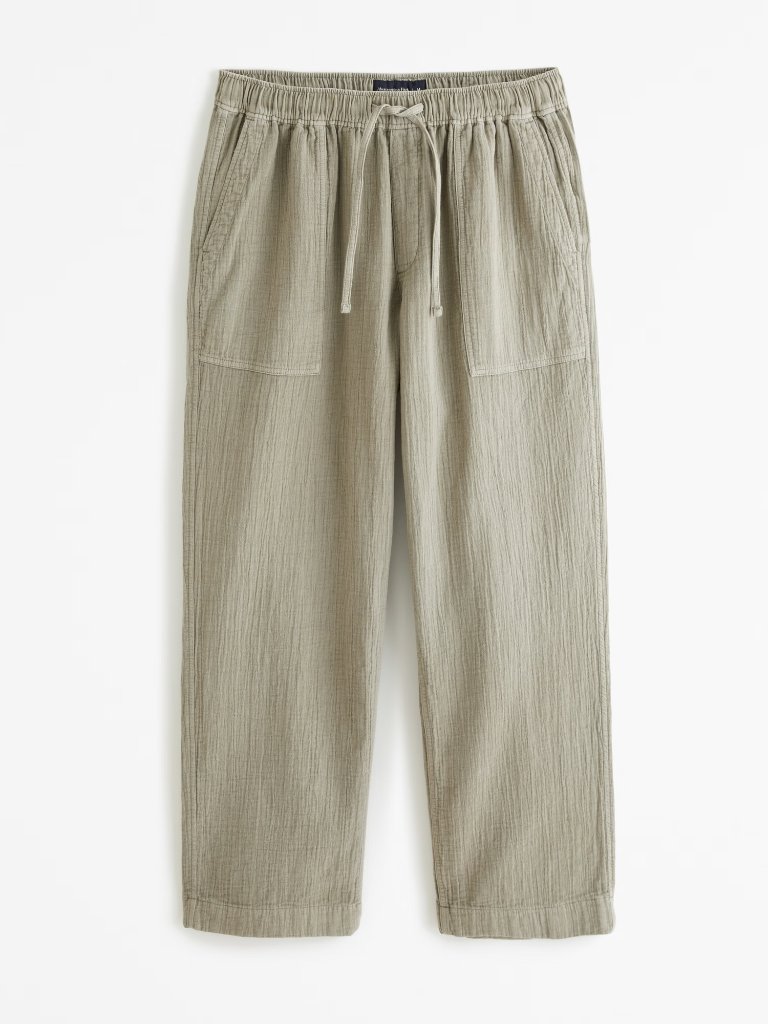 Abercrombie & Fitch - Men's Breezy Baggy Pants Olive Green Medium